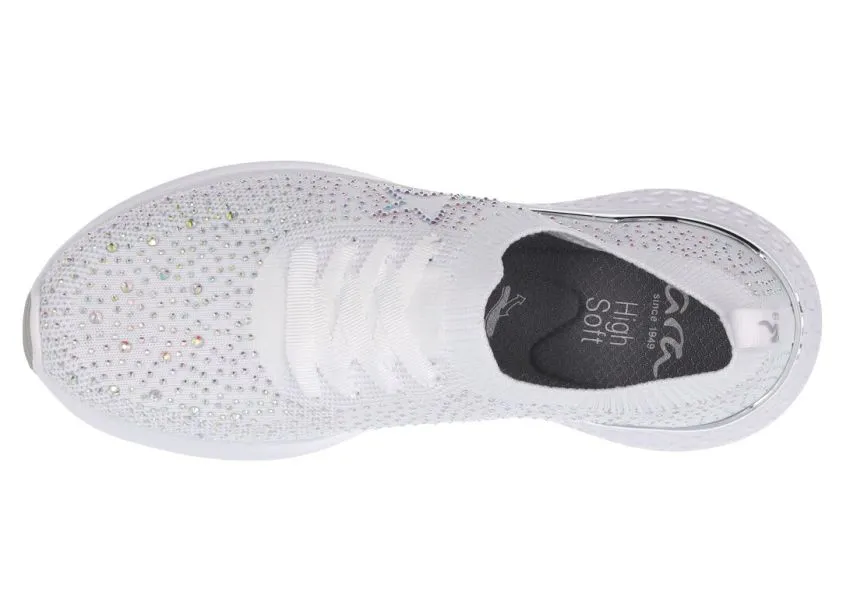 Monticello White Rainbow Rhinestone Slip-On Sneaker