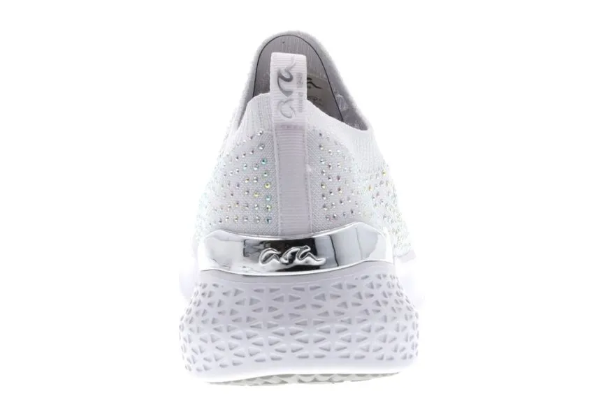 Monticello White Rainbow Rhinestone Slip-On Sneaker