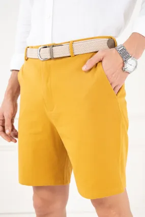 Mustard Stretch Chino Shorts