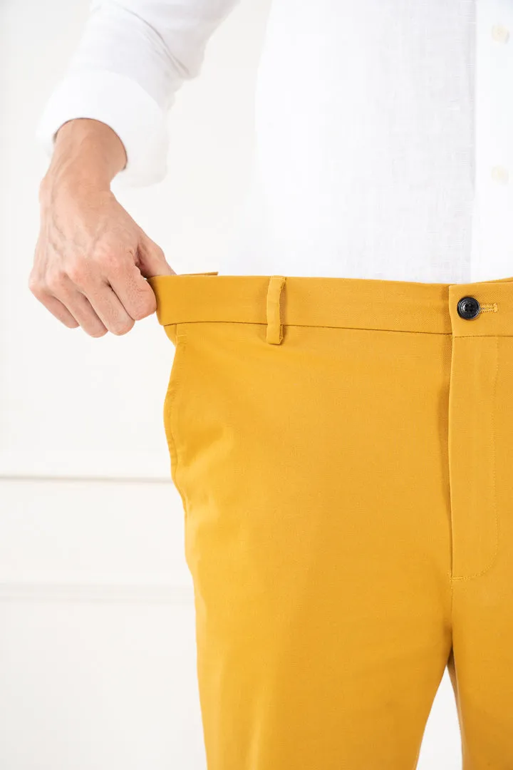 Mustard Stretch Chino Shorts