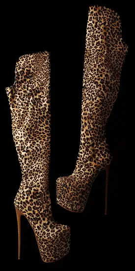 Over the Knee Leopard Platform Boots