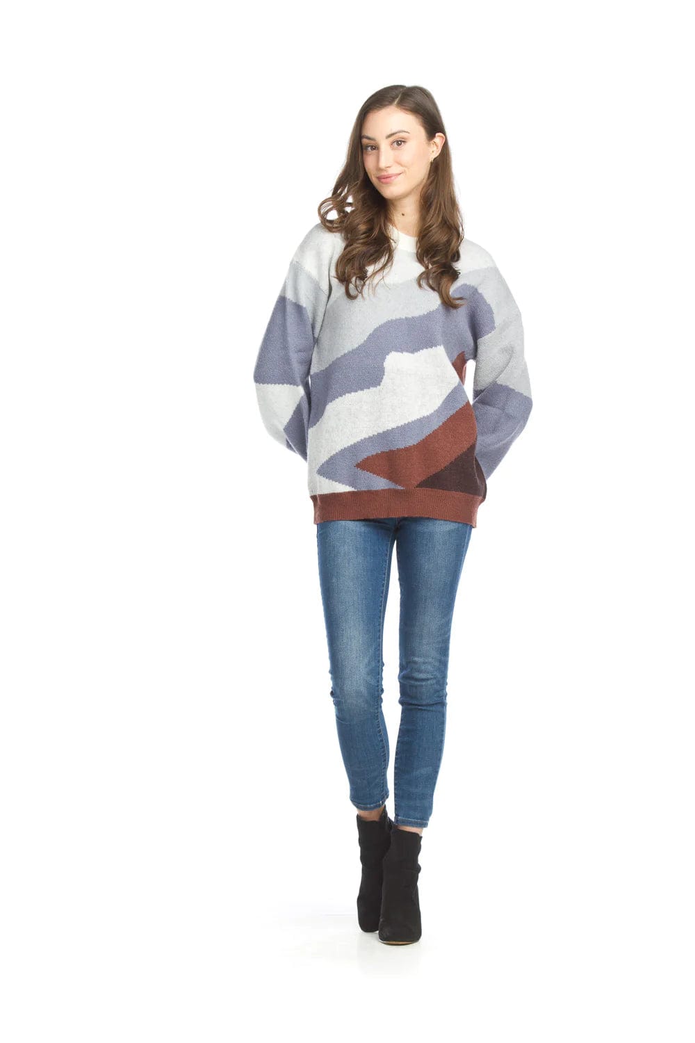 Papillon Abstract Scenic Knit Sweater - 13211