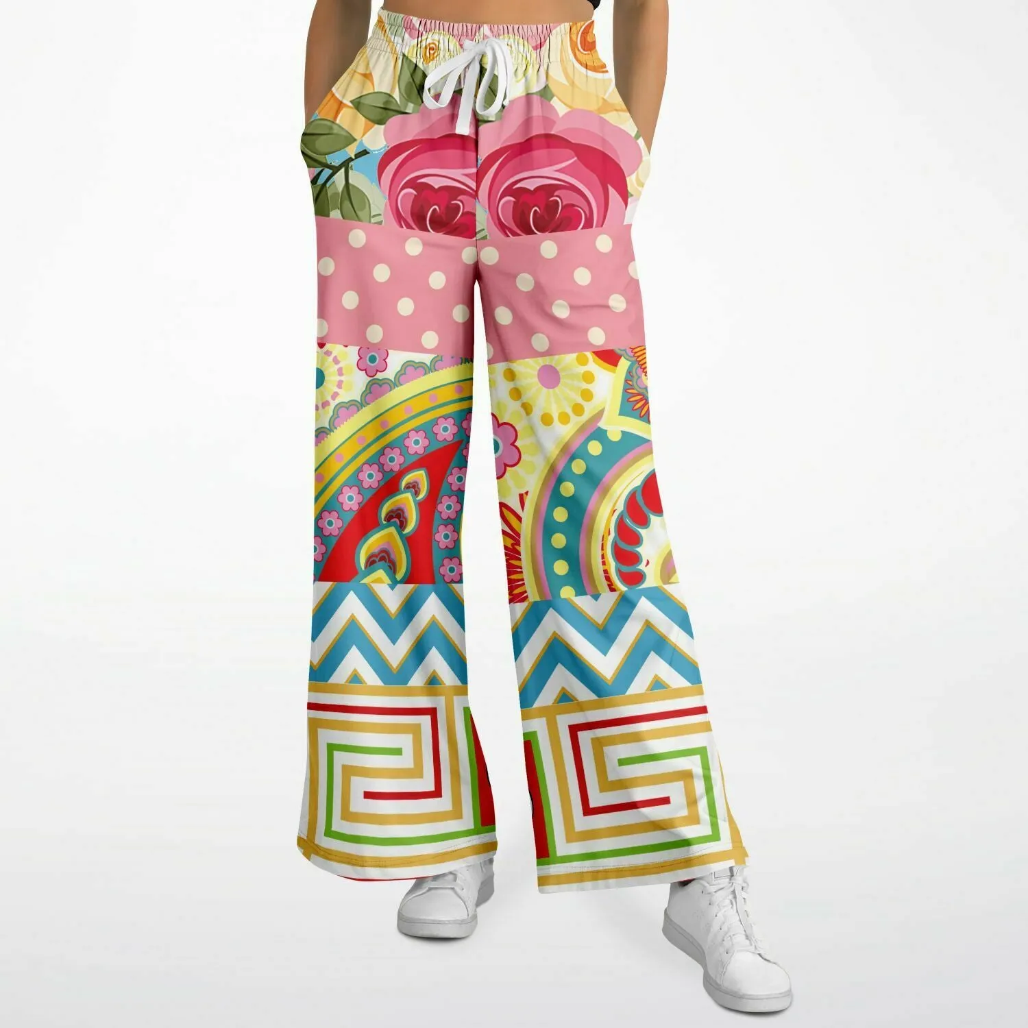 Pink Paisley Park Eco-Poly Stretchy Phat Bellbottoms