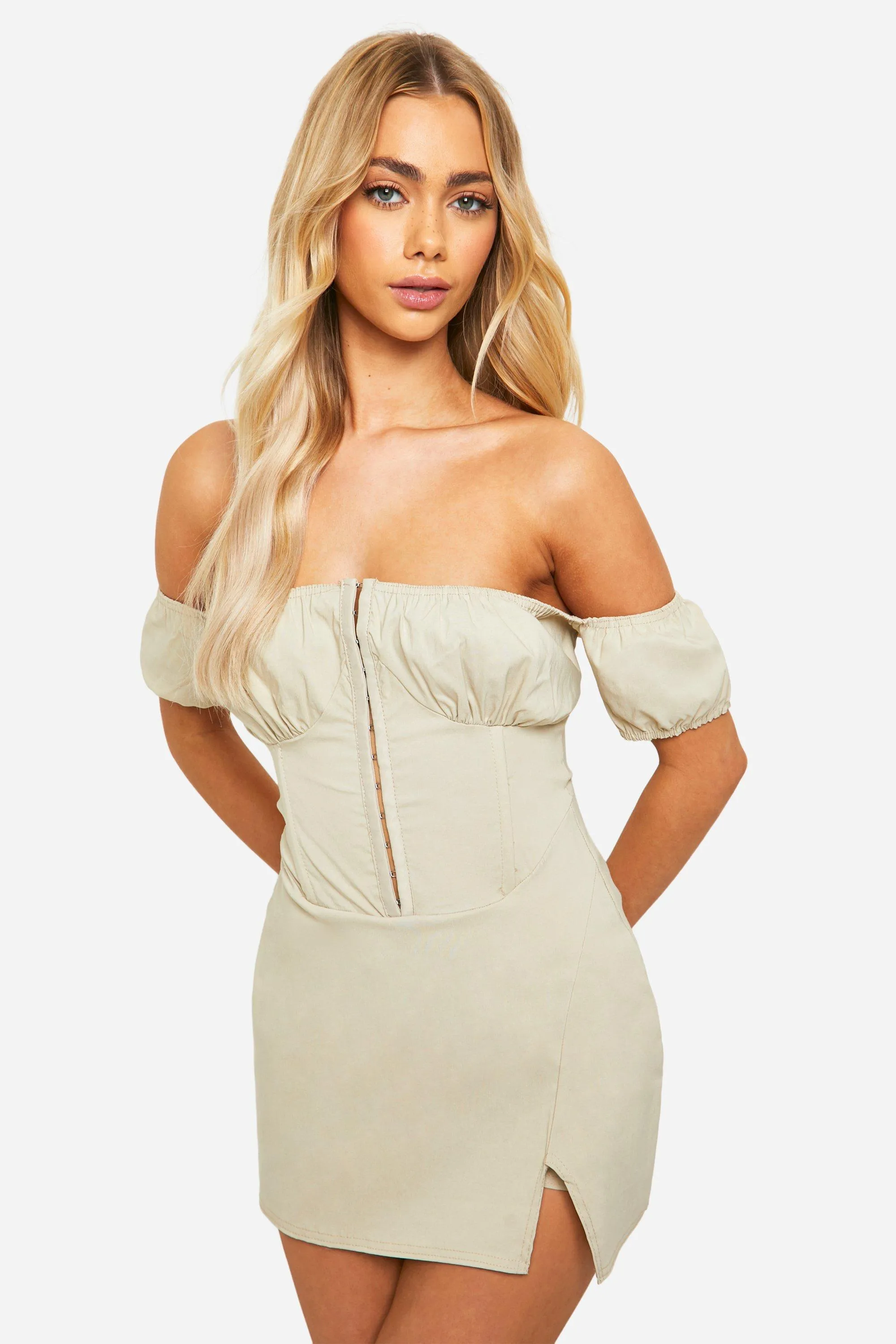 Playsuits | Milkmaid Bardot Skirted Skort Playsuit | boohoo