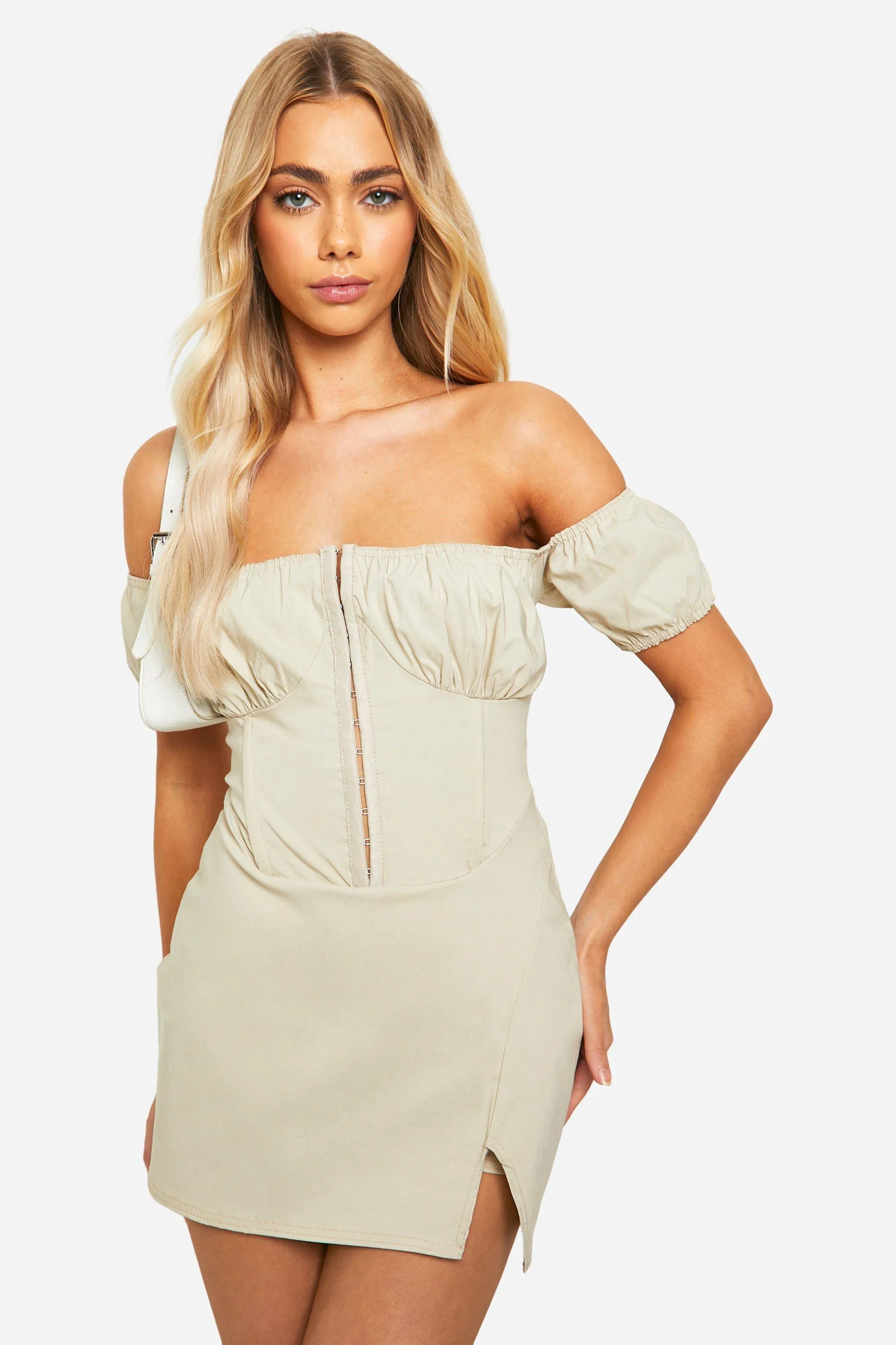 Playsuits | Milkmaid Bardot Skirted Skort Playsuit | boohoo