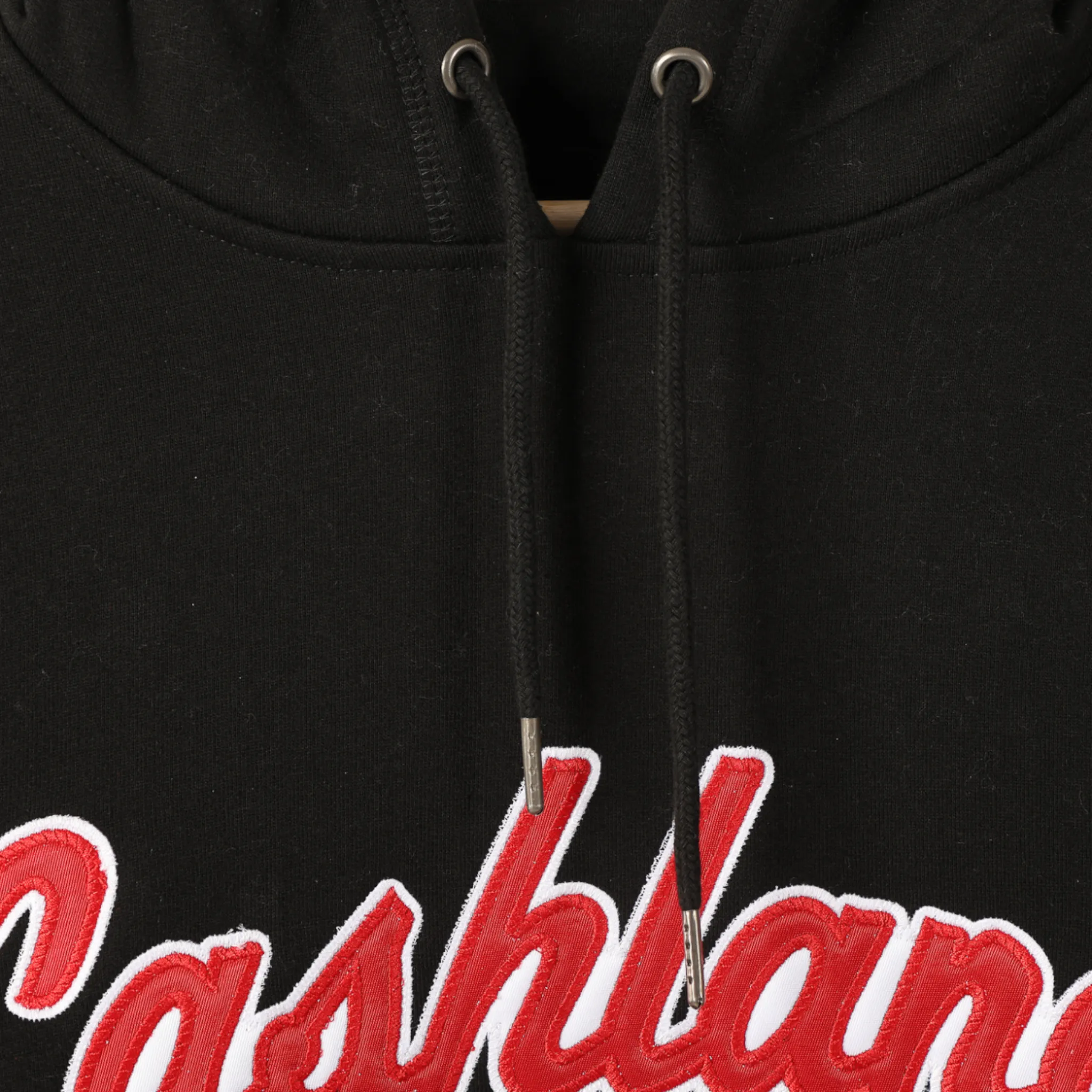 Pro-Script Pull Over Hooded Sweatshirt : BLACK with Red