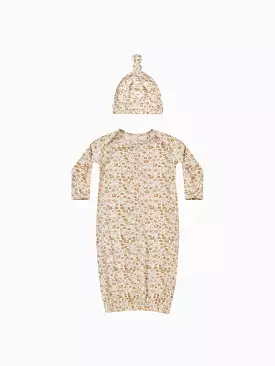 Quincy Mae - Marigold Knotted Gown & Hat Set