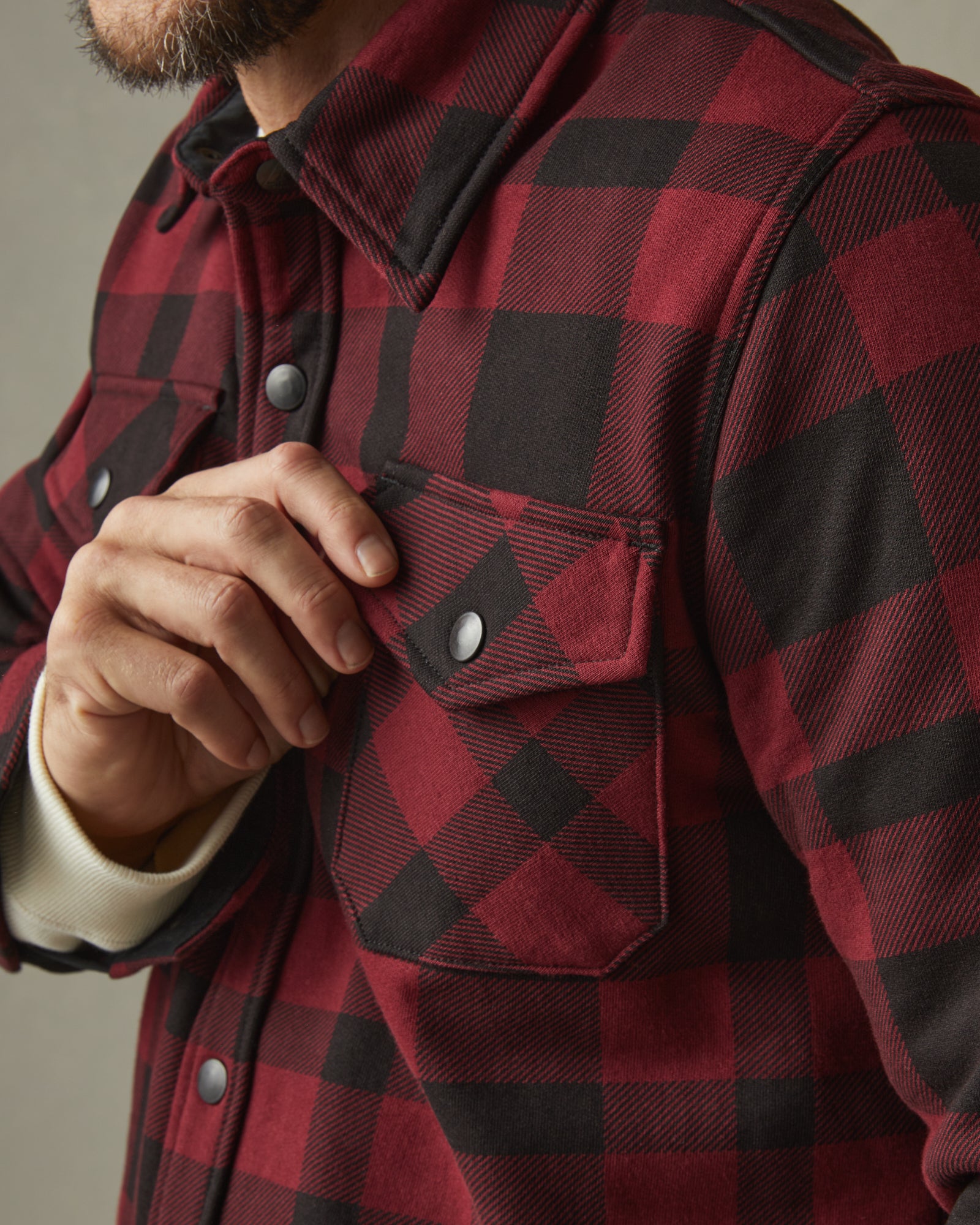 Redwood Fleece Overshirt - Oxblood Plaid