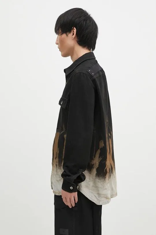 Rick Owens denim jacket Outershirt men's black color DU02D2755.BSUN