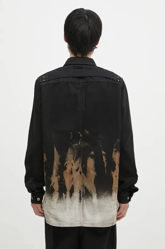 Rick Owens denim jacket Outershirt men's black color DU02D2755.BSUN