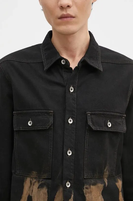 Rick Owens denim jacket Outershirt men's black color DU02D2755.BSUN