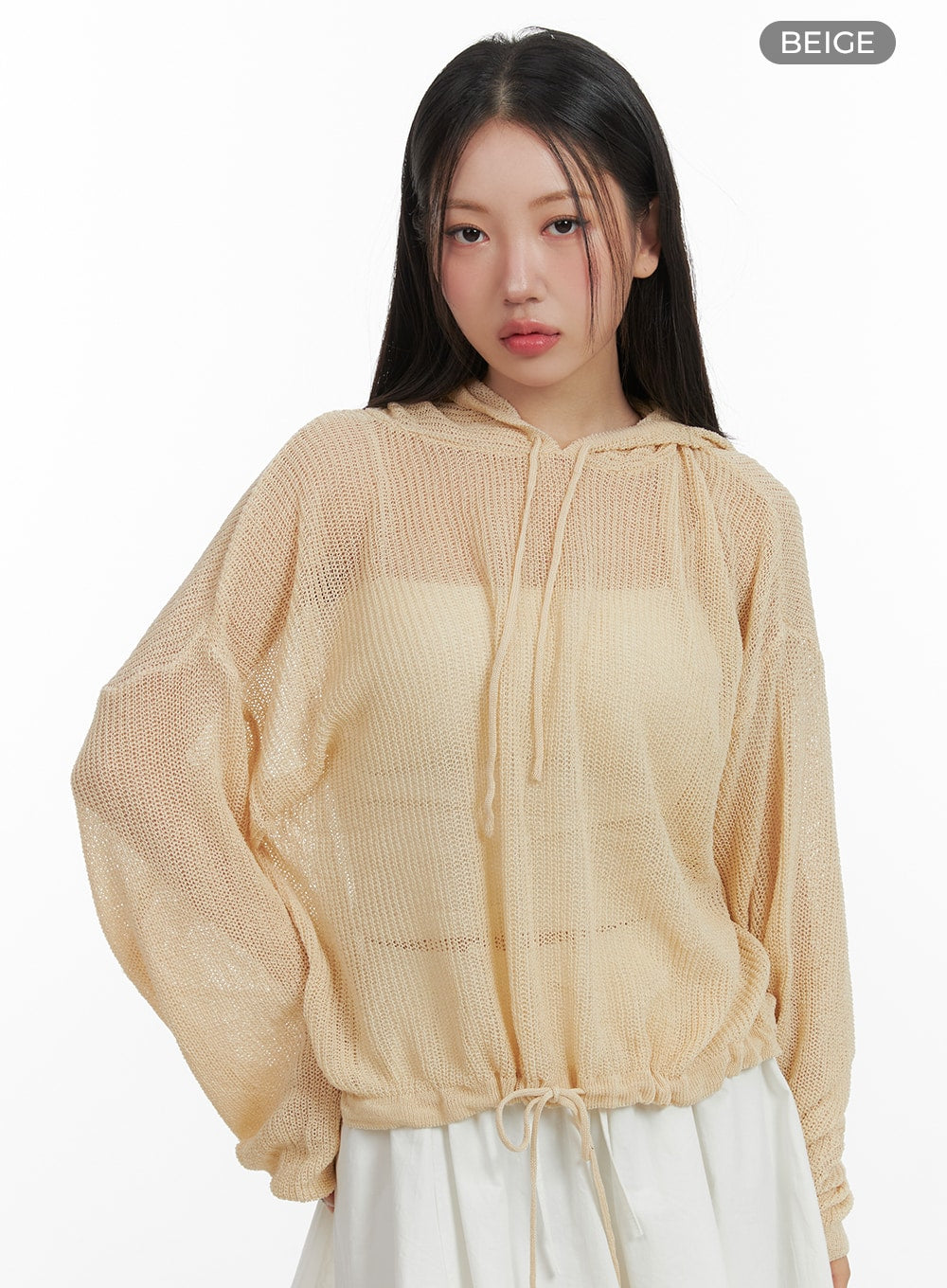 Sheer Drawstring Hoodie OA416