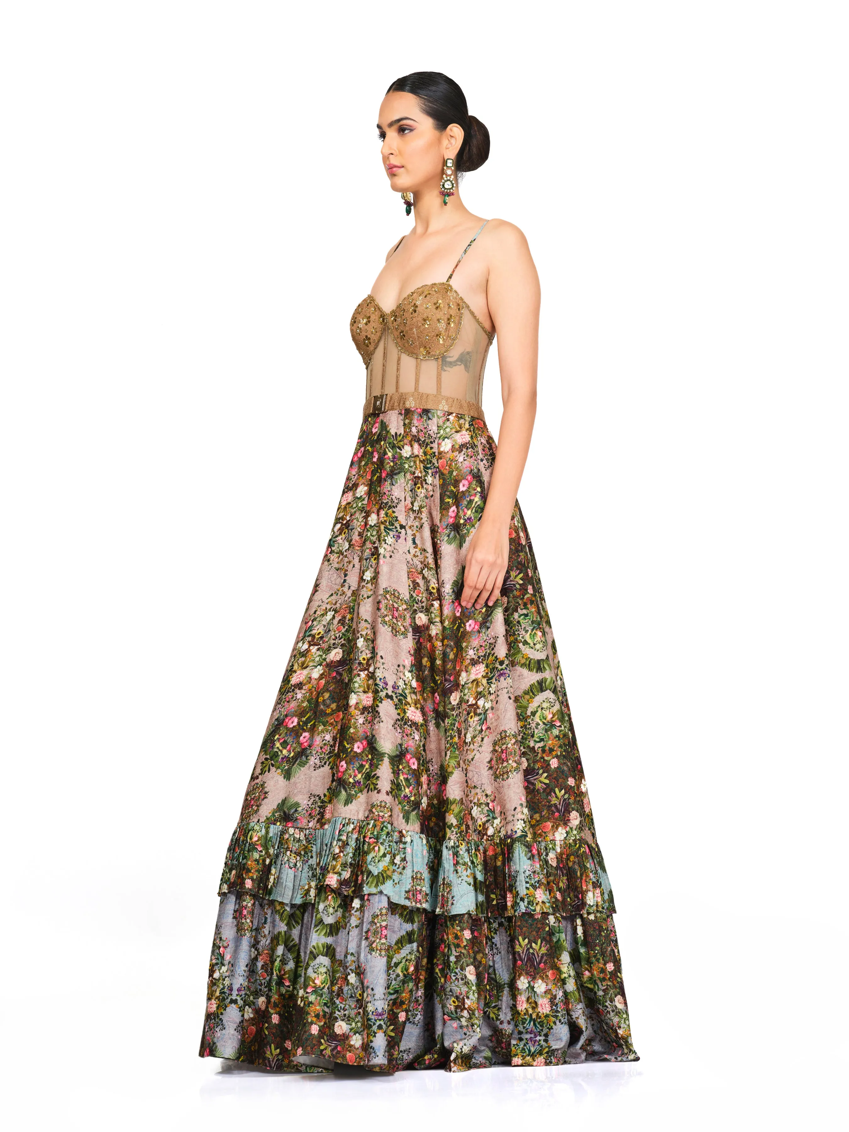 Silk Gown with Brocade Bodice