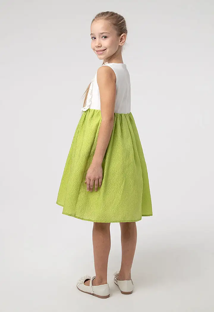 Sleeveless Lurex Tulle Embellish Girls Dress