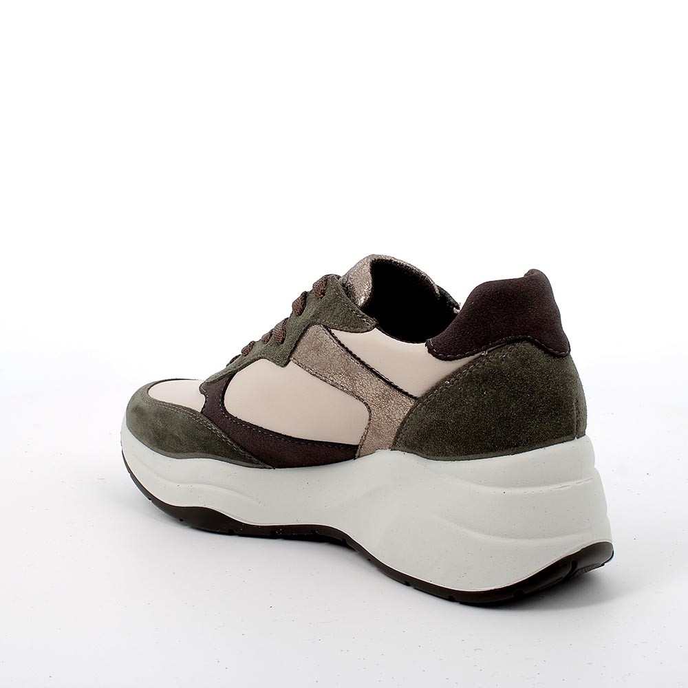 SNEAKERS CON ZEPPA IGI&CO DONNA IN PELLE ECRU/BOSCO 4675833