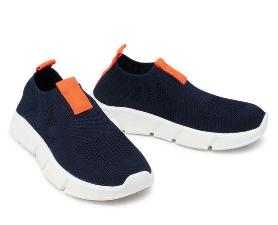 SNEAKERS GEOX BAMBINO J ARIL B. A - TESS. A MAGLIA   NAVY/ORANGE J02DMA 0006K C0820