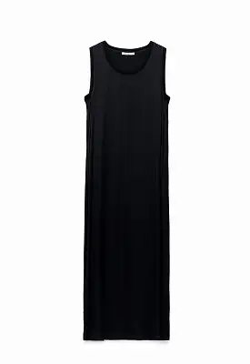 Solid A-line Maxi Sleeveless Dress