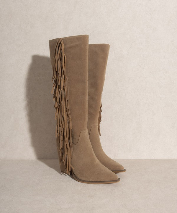 SOMEWHERE OUT WEST - Knee-High Fringe Boots