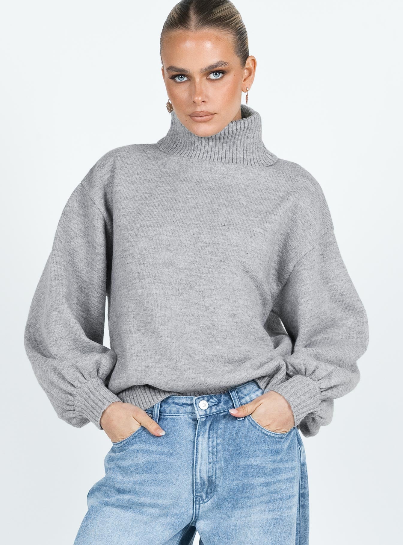 Sweenie Turtle Neck Jumper Grey