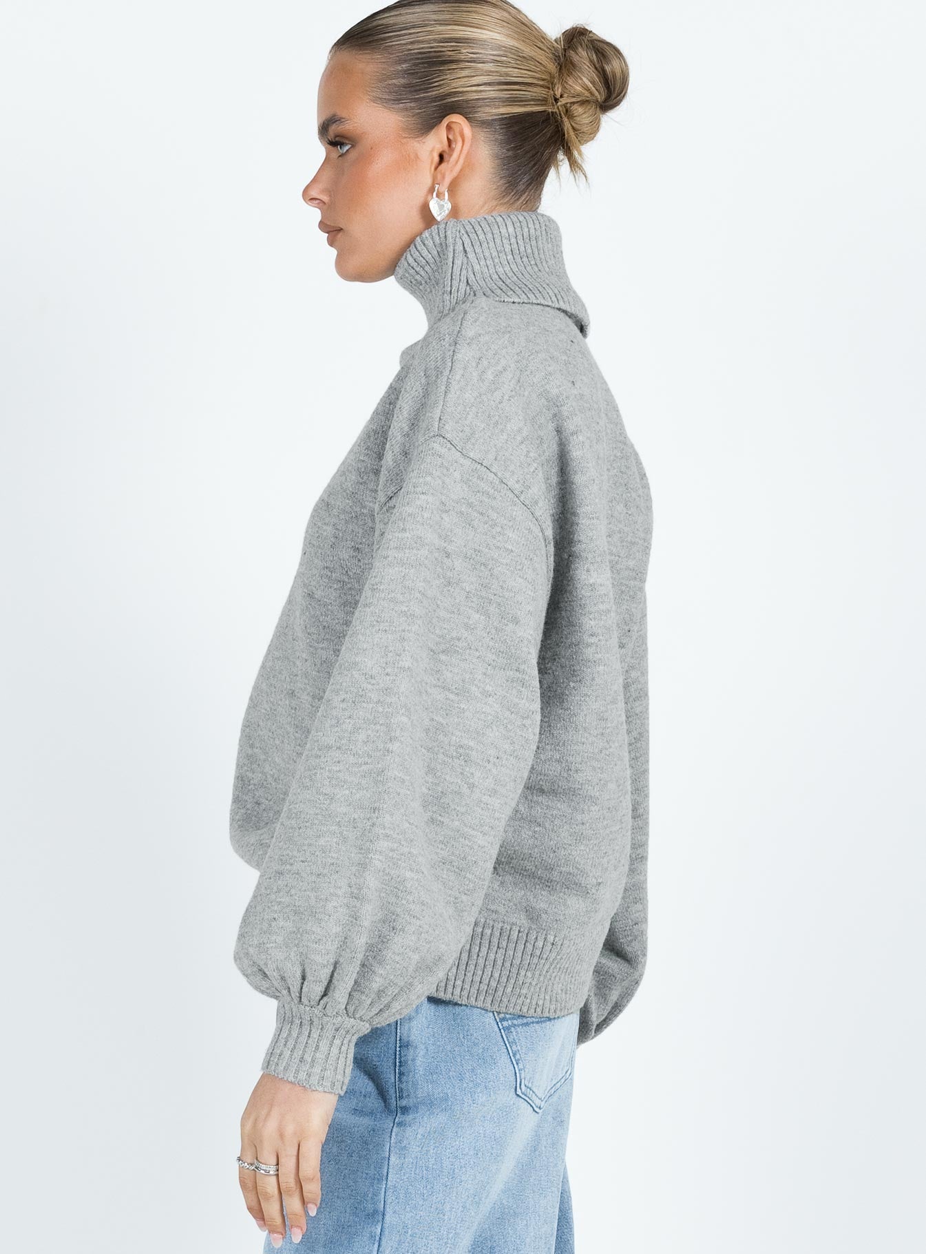 Sweenie Turtle Neck Jumper Grey