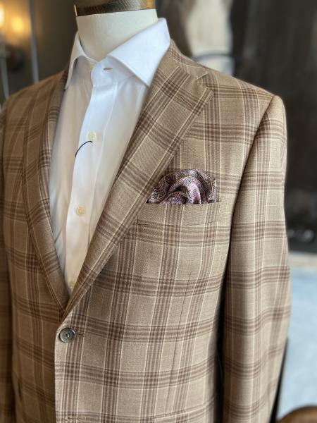 TAN AND BROWN PLAID SPORTCOAT