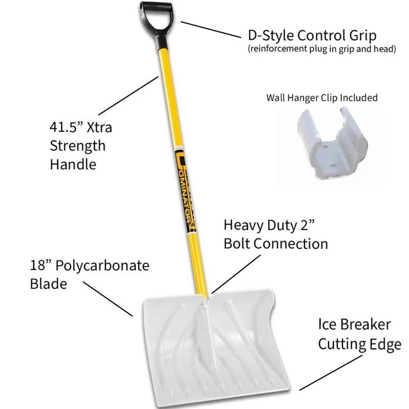 The Snowplow The Snow Dominator 18 in. W X 57.5 in. L Poly Snow Shovel