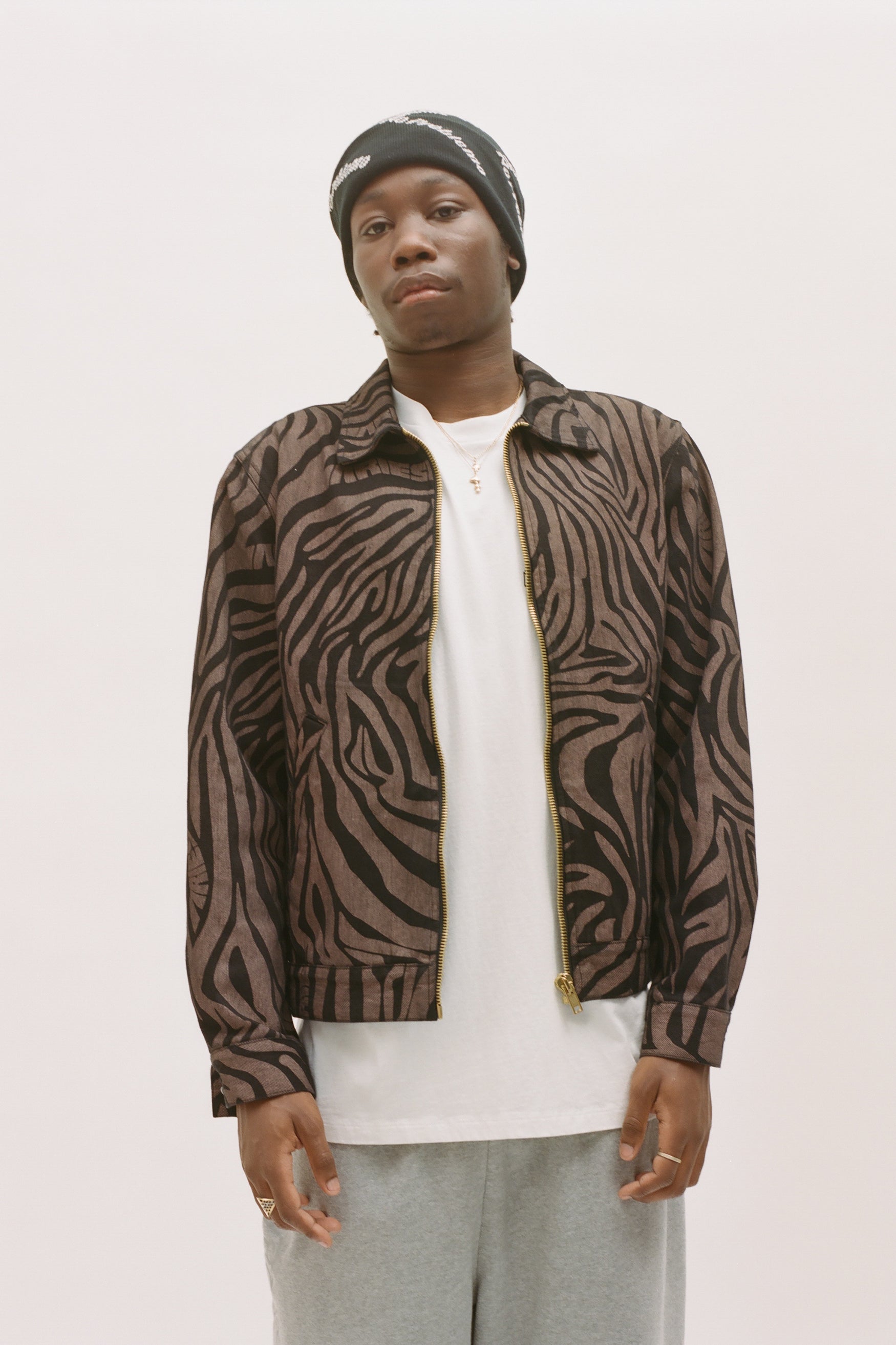 Tiger Print Zip Through Jacket