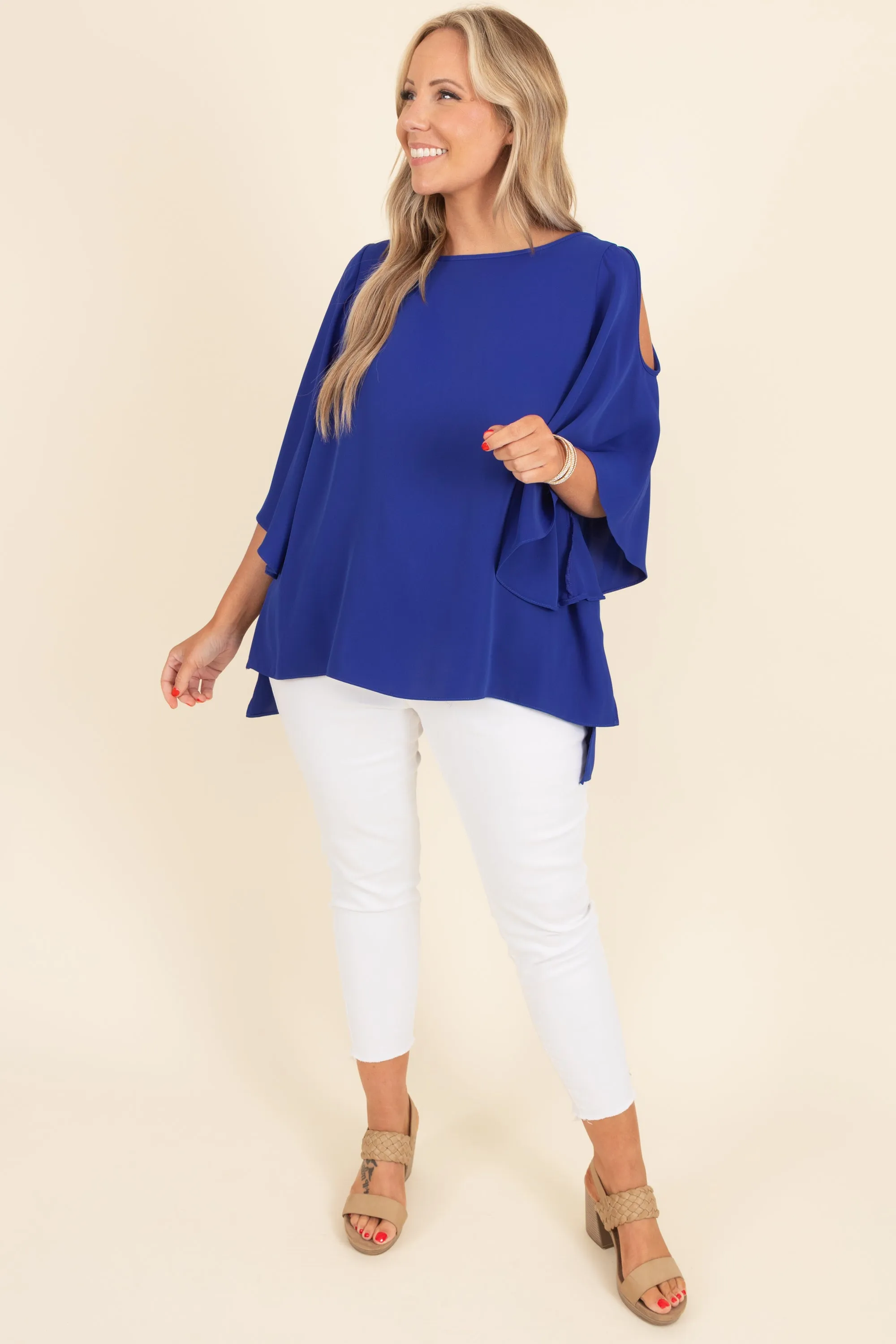 Toasted Coconut Top, Royal Blue