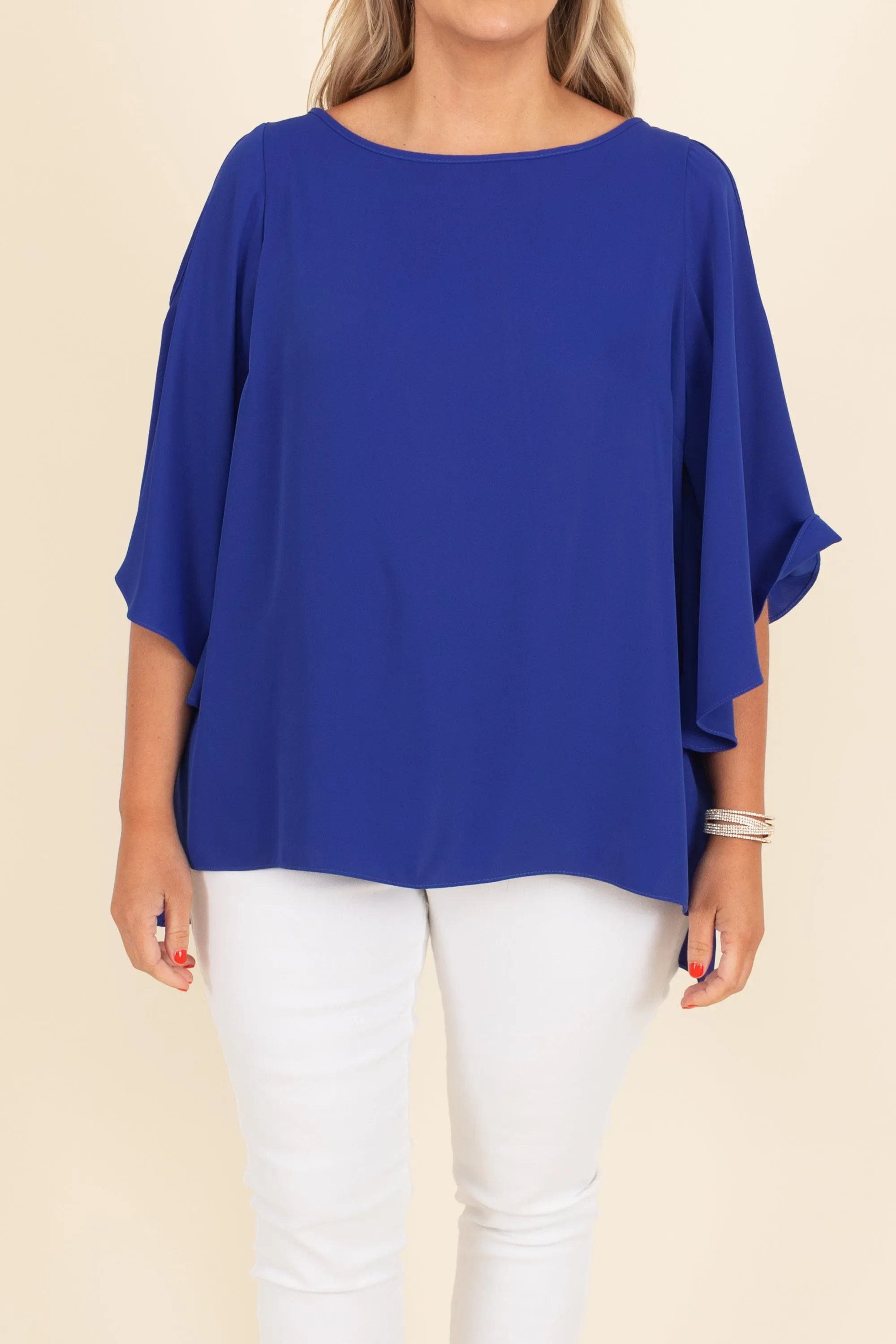 Toasted Coconut Top, Royal Blue