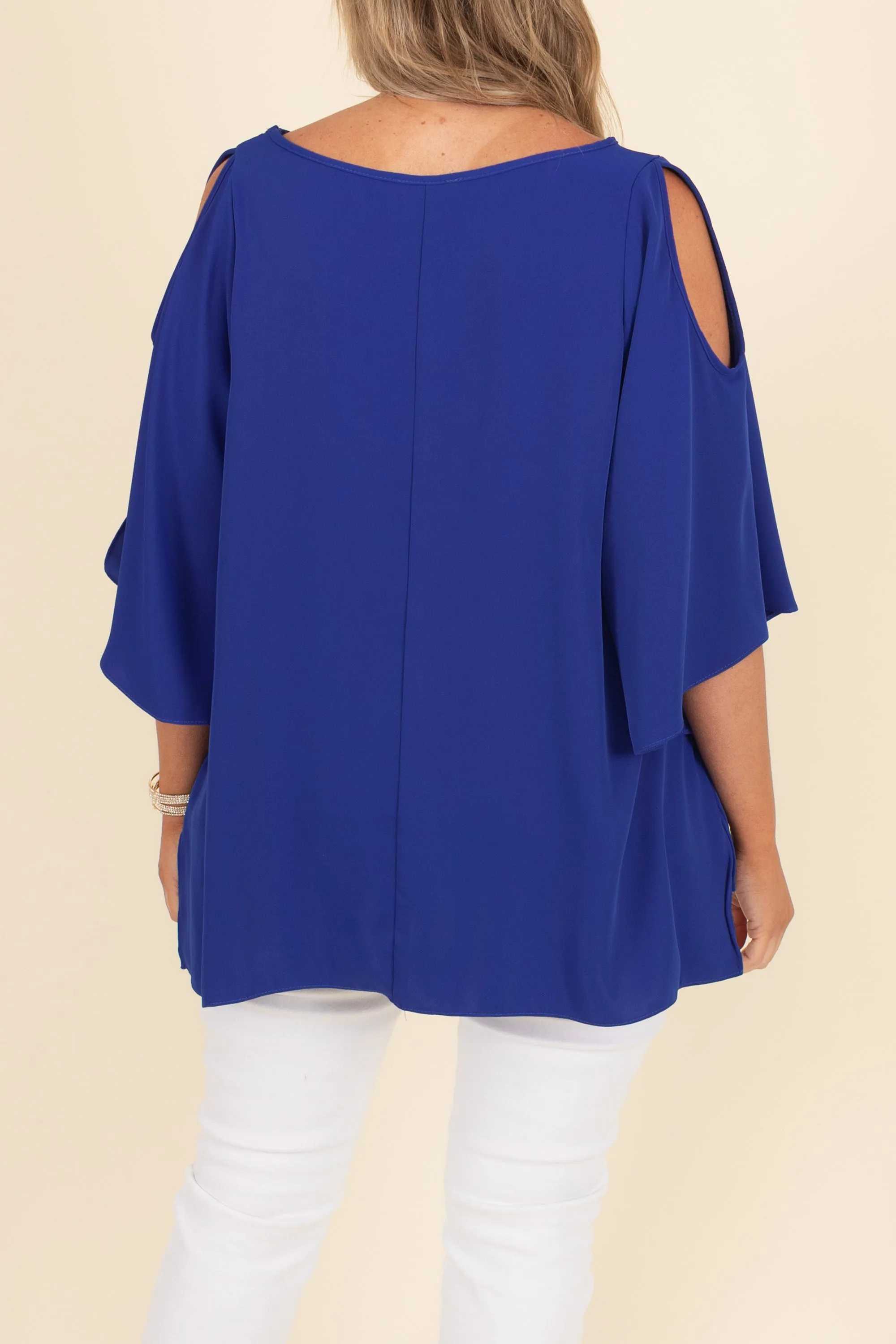 Toasted Coconut Top, Royal Blue