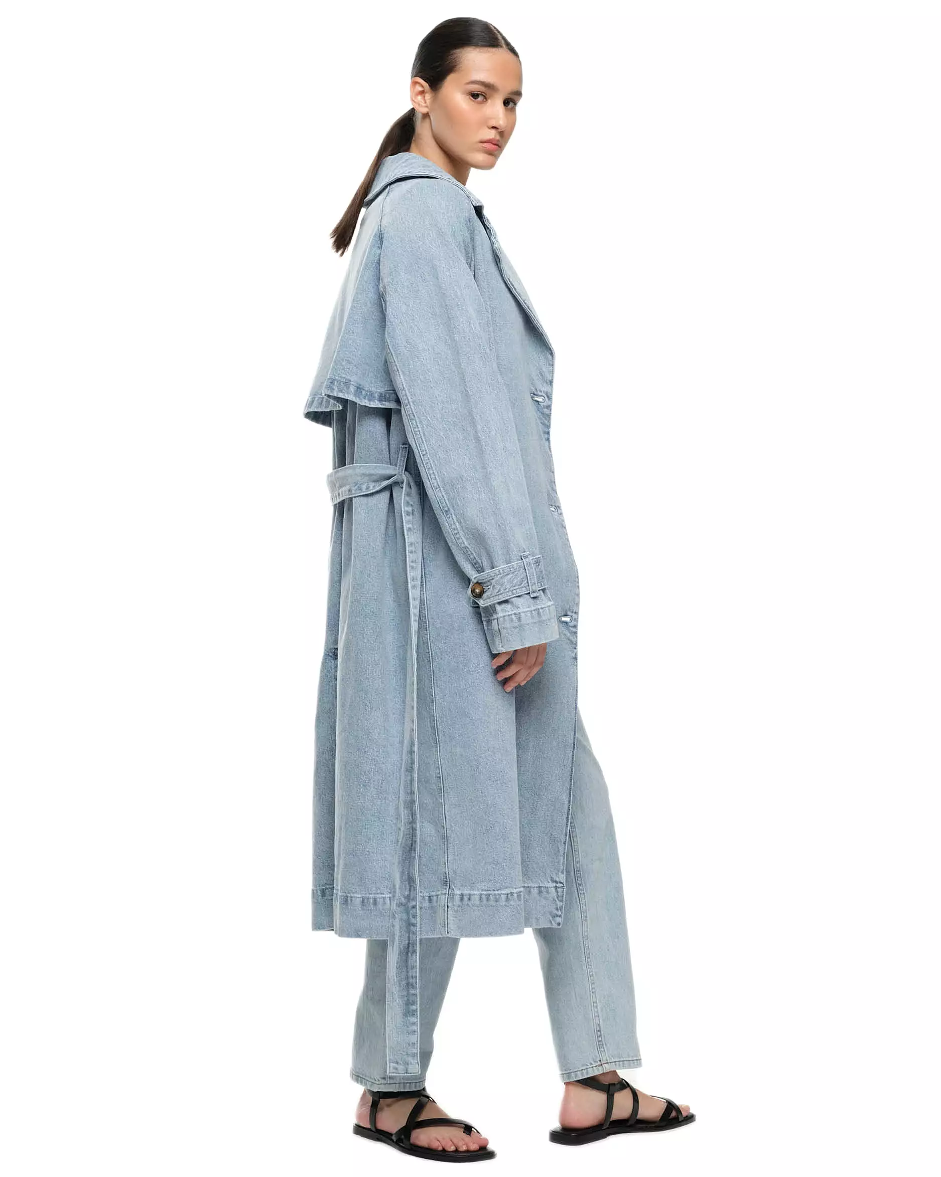 TRENCH COAT - FADED INDIGO