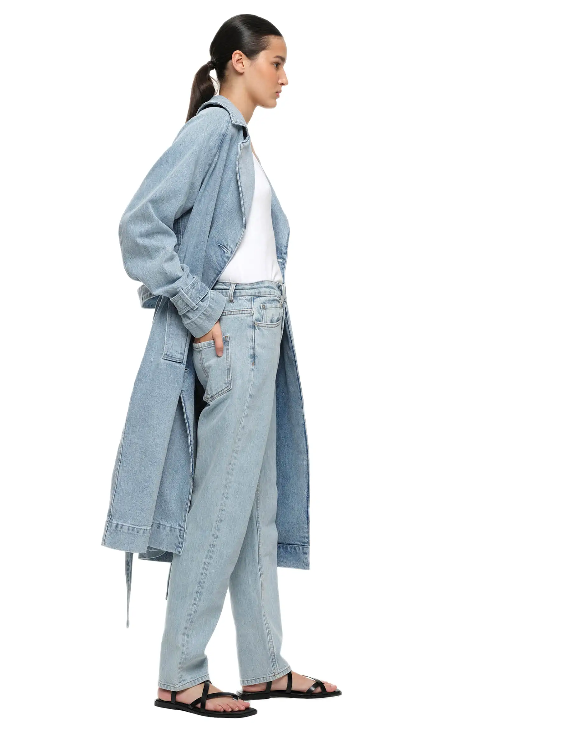 TRENCH COAT - FADED INDIGO