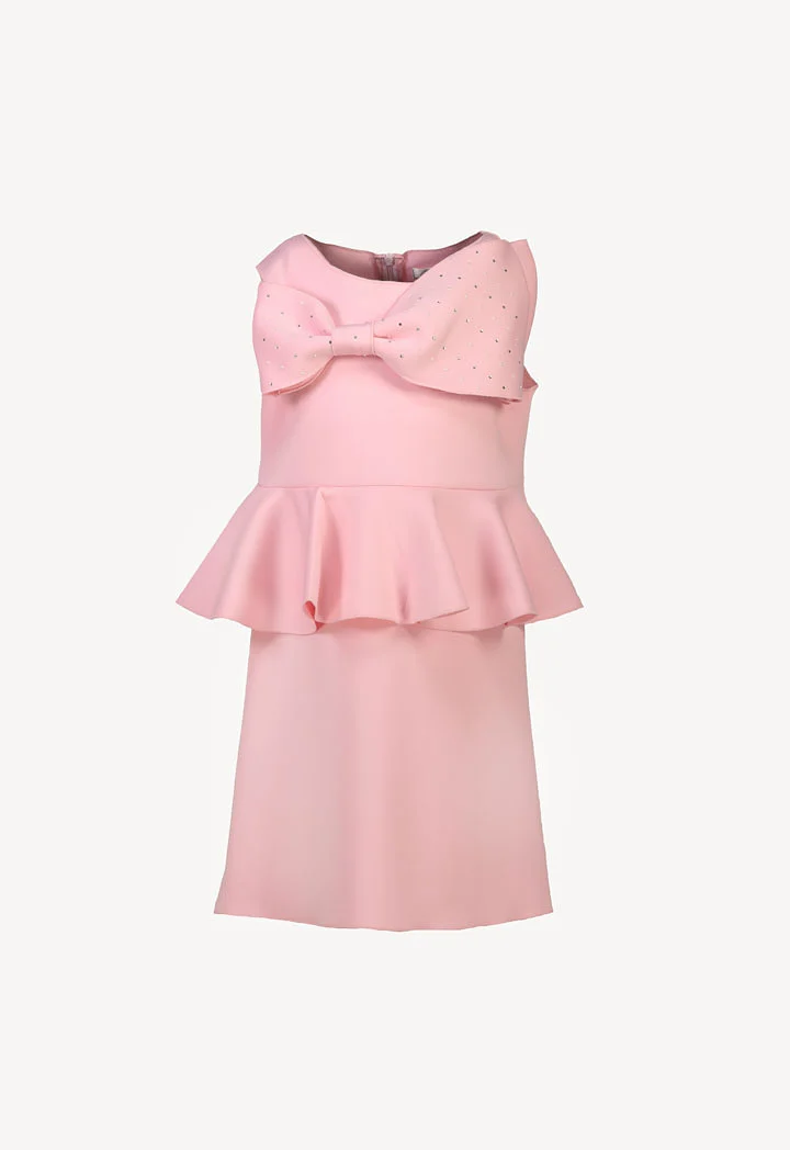 Uneven Bow Sleeveless Dress