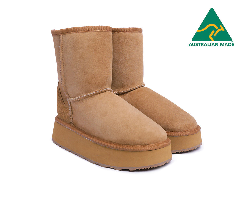 Urban UGG Australian Made Sheepskin Wool Boots Short Platform