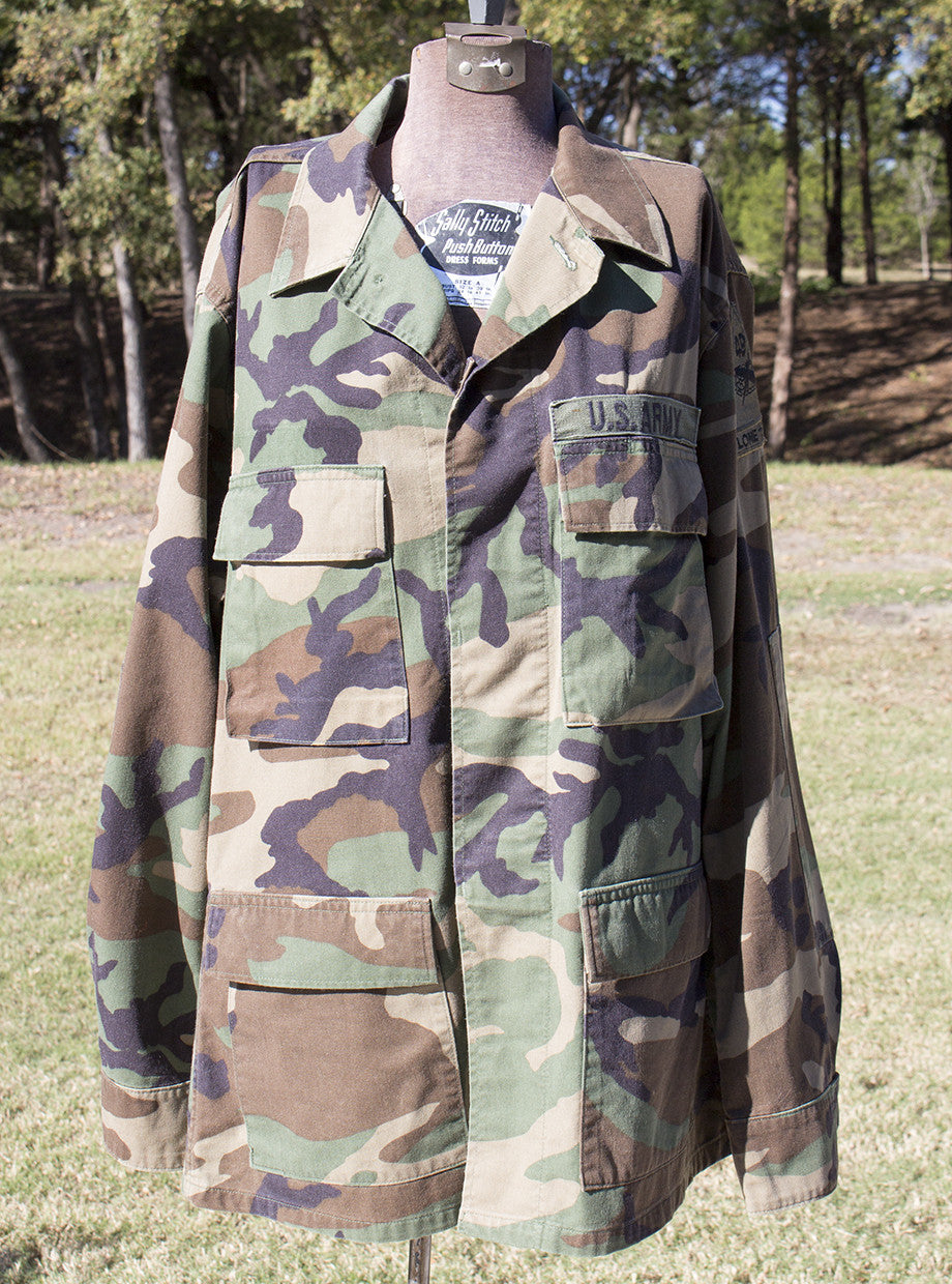 Vintage Camo Jacket with Patches - Ranger Camo Jacket