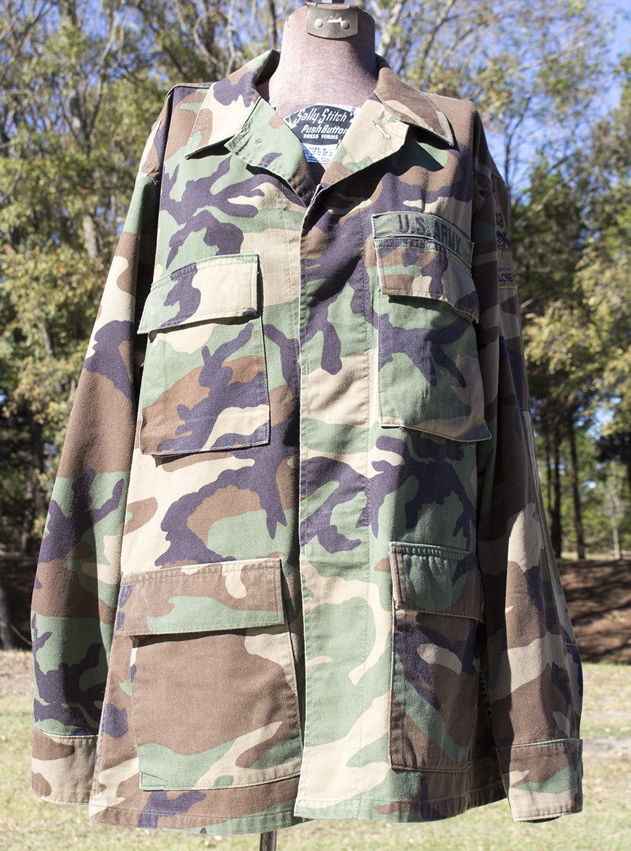 Vintage Camo Jacket with Patches - Ranger Camo Jacket