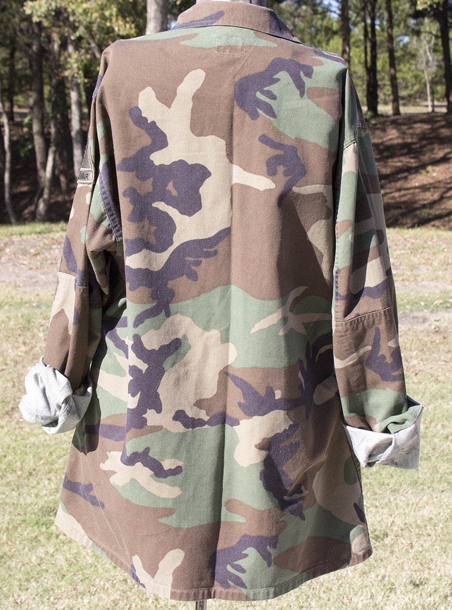 Vintage Camo Jacket with Patches - Ranger Camo Jacket