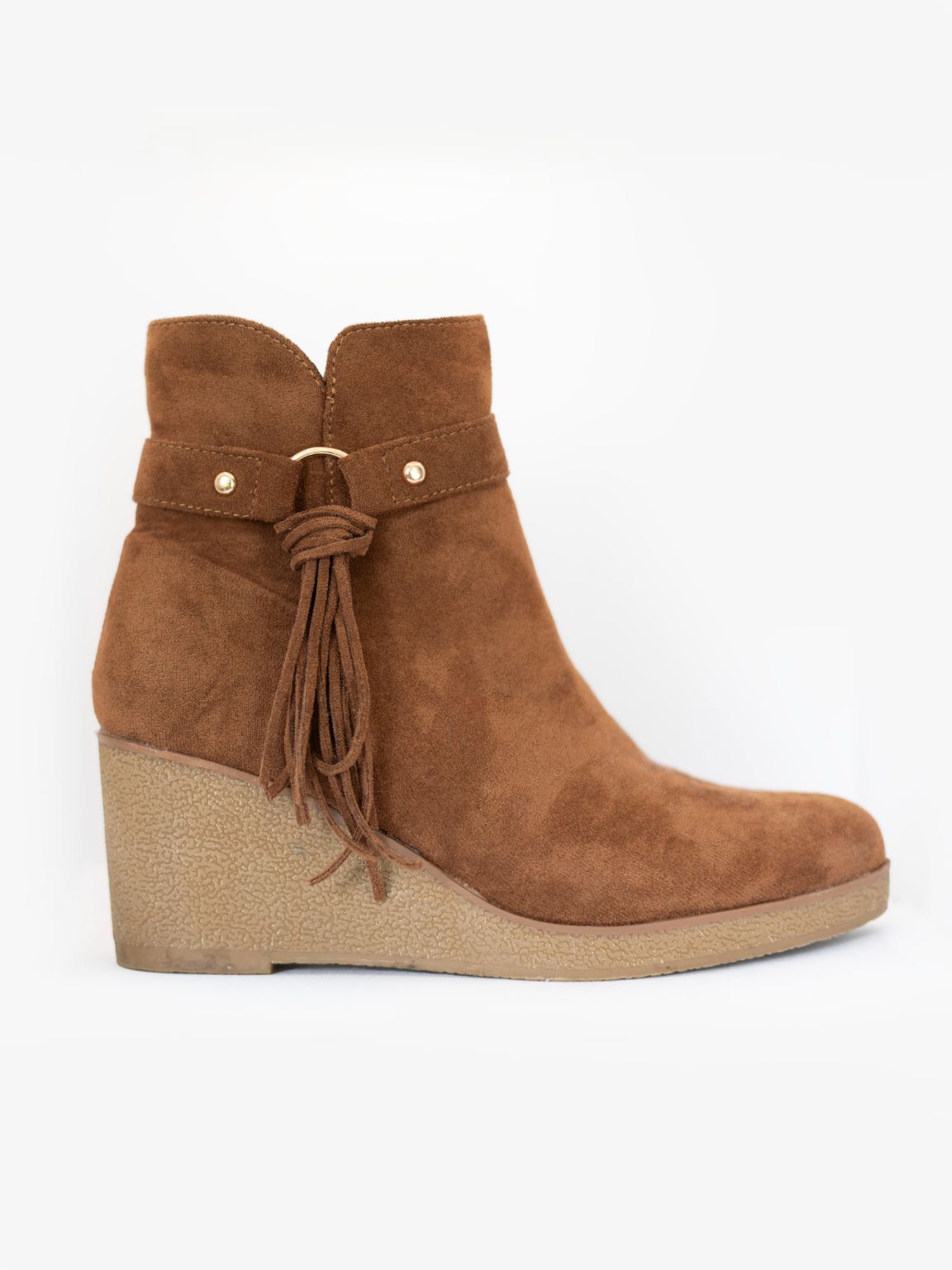 Wedge Tassel Detail Boots