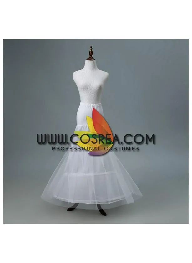 White 2 Tier Mermaid Tail Petticoat