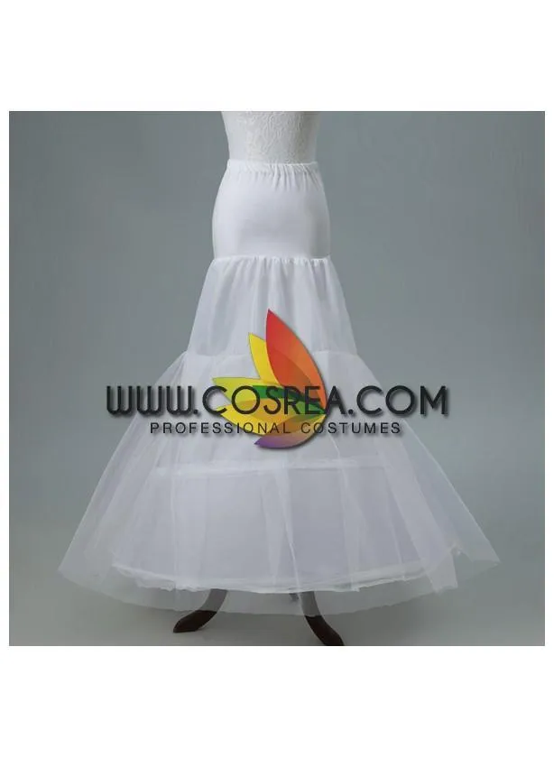 White 2 Tier Mermaid Tail Petticoat