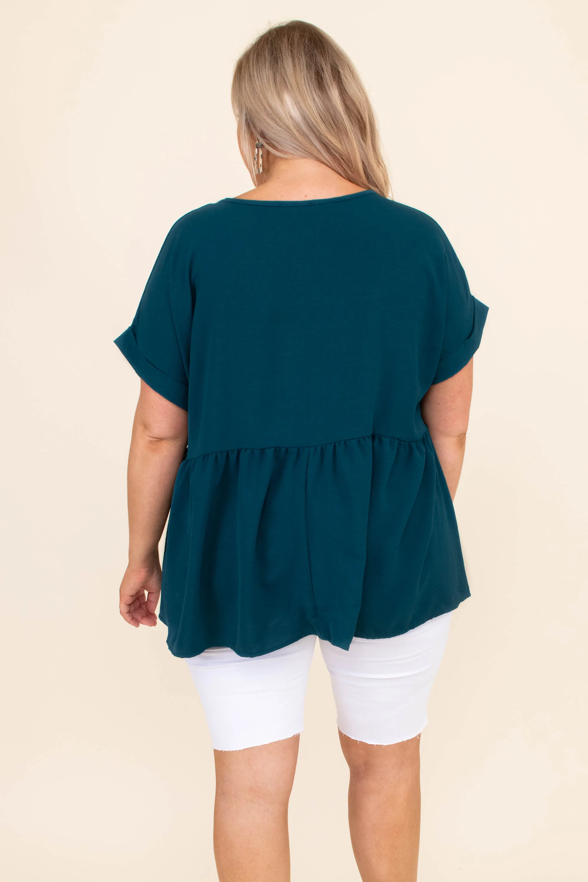 Wide Eyed Gaze Top, Teal