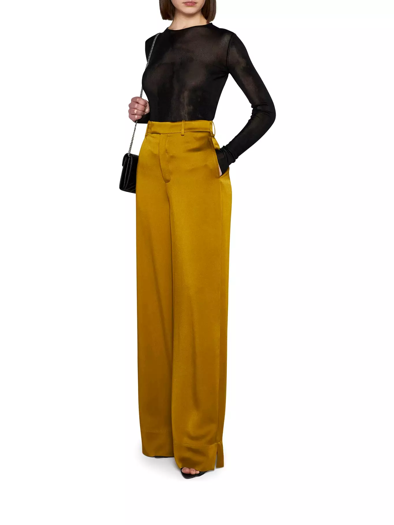 WIDE PANTS IN CREPE SATIN